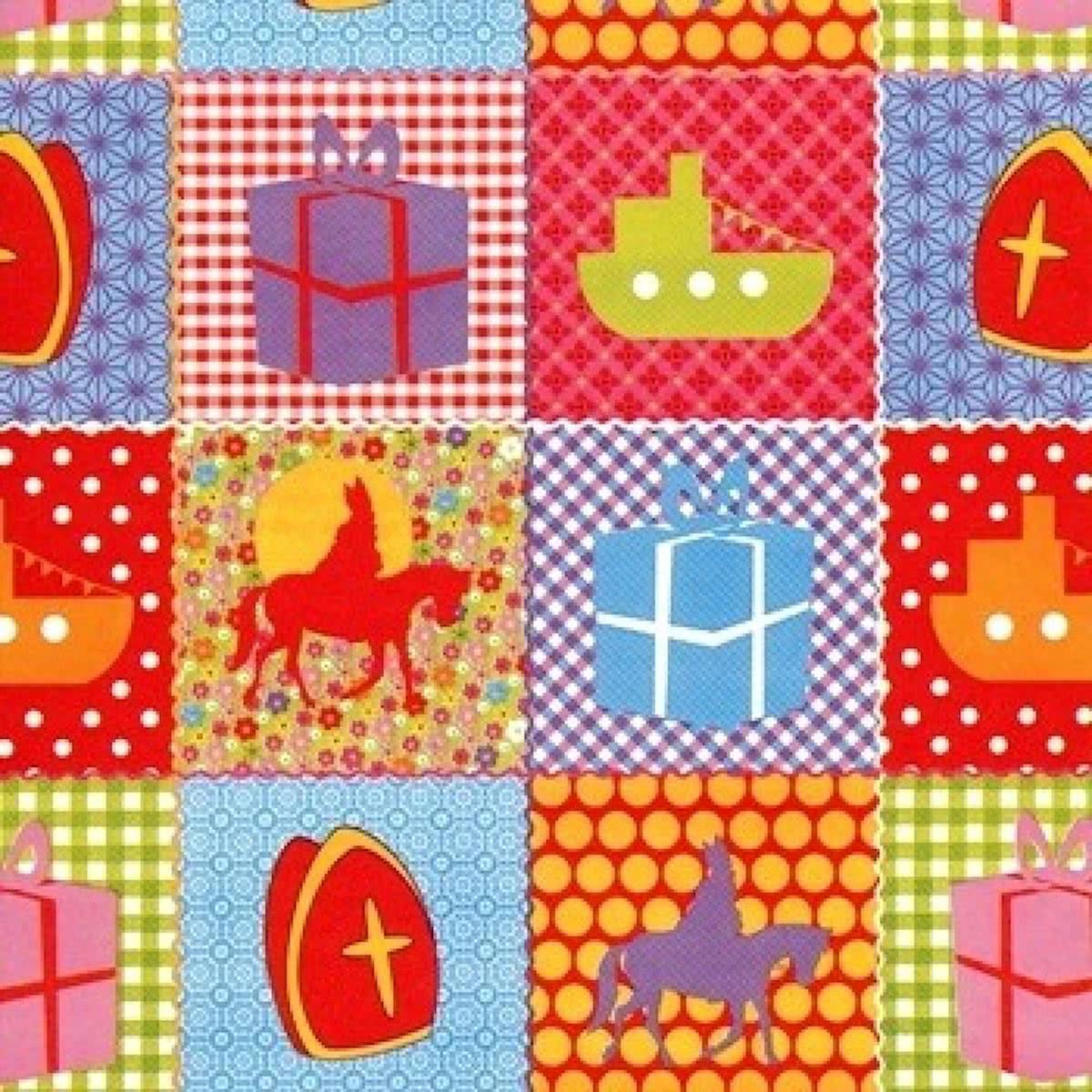 Cadeaupapier Sint - print 25 - 30cm - 200m - 70gr | Winkelrol / Apparaatrol / Toonbankrol / Geschenkpapier / Kadopapier / Inpakpapier